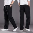 thumbnail image 3 of Pantalones para hombre, pantalones casuales holgados, rectos, con bolsillos anchos, estilo coreano, ropa de calle elegante, venta de tendencia, holgados, nuevos en poliéster, 3 of 5