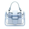 thumbnail image 1 of HEVIRGO PVC Clear Tote Bag Waterproof 2 In 1 Belt Buckle Closure Clear Purse for Daily Life, 1 of 10