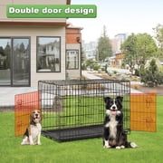 BestPet Folding Dog Crate with Divider and Tray, 42L