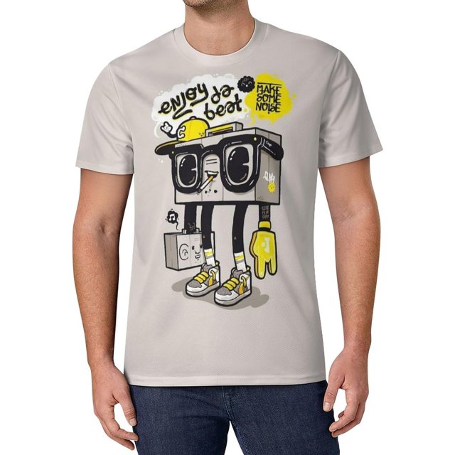 T-Shirt Homme Hip Hop Mode Urbaine Imprimé Rock Dessin Animé Manches Courtes Décontracté