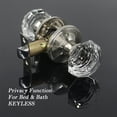 thumbnail image 2 of Knobelite Hardware (1 Pack) Diamond Crystal Door Knobs, Keyless Knobs Privacy Function for Bed and Bath Doors, Classic Round Glass Door Lock Satin Nickel,Perfect for Replacing Broken Antique Lock, 2 of 7