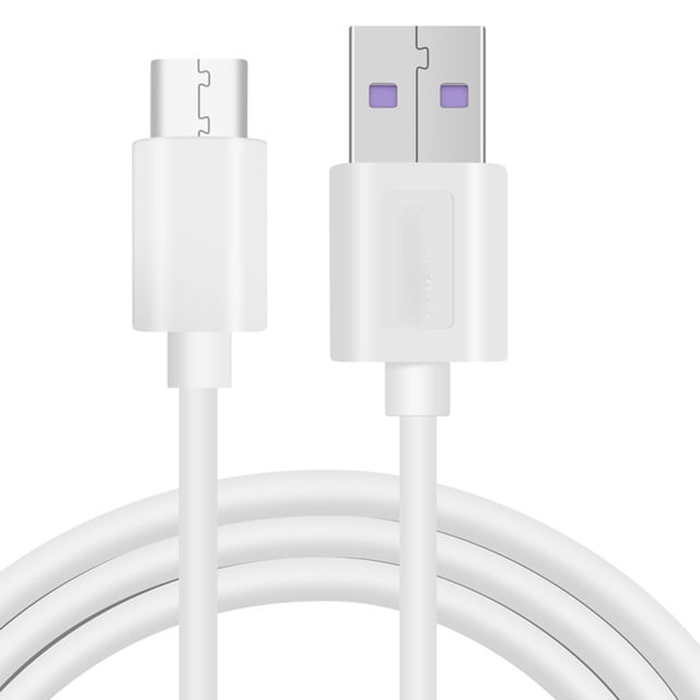 Moyic Cable de carga USB C de repuesto para tipo C, línea de datos móviles, línea alámbrica de carga rápida, accesorios de Cable USB Teléfono y Comunicación Blanco 2m