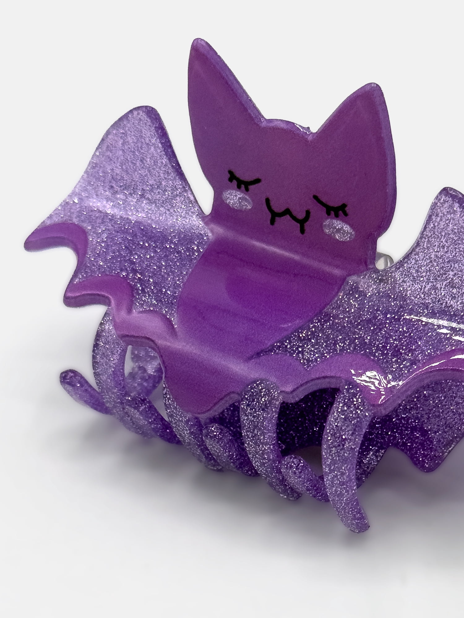 Way To Celebrate Flying Glitter Bat Acrylic Hair Claw, Purple