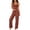 Red, variant on Two Piece of Outfits Workout Plus Size Solid Color Lace Cami Trousers Set