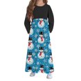 thumbnail image 3 of Little Toddler Girl Red Christmas Dress Cotton Long Sleeve Party Outfit Sky Blue 11-12 Years, 3 of 6