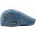 thumbnail image 4 of CLOUJI Newsboy Cap for Men Adjustable Flat Ivy Gatsby Cabbie Driving Hat Breathable Denim Cotton Golf Cap, 4 of 7