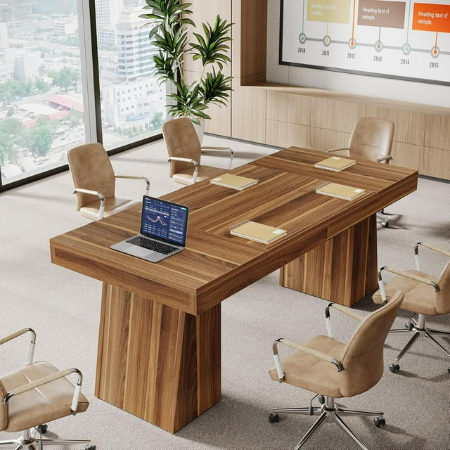 Modern Meeting Table for 4-6 People, Conference Table, Wooden Seminar Desk Office Furniture
