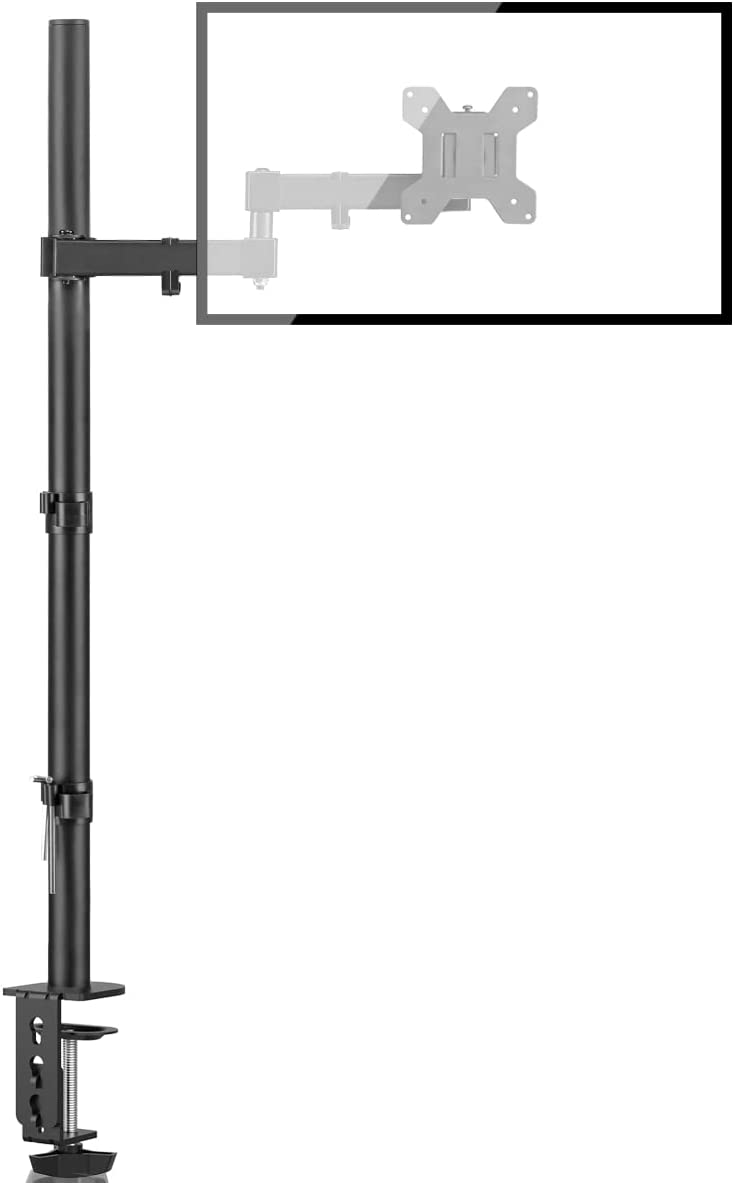 Bracwiser Single Fully Adjustable Standing Height Monitor Arm Stand