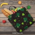 thumbnail image 5 of Wukai St. Patrick's Day8 Print Reusable Grocery Bag Shopping Bags with Zipper Shoulder Shopping Handle Bag Suitable for Outdoor Convenient Daily Bag, 5 of 8