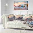 thumbnail image 3 of Designart Mediterranean Sea Sunrise - Seashore Photography Throw Pillow - 12x20, 3 of 5