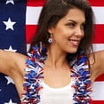 thumbnail image 3 of Red White Blue Earrings July 4th Independence Day Earrings American Flag Five Pointed Star Earrings Dangle Earrings For Women Independence Day, 3 of 9