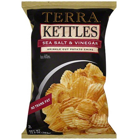 Terra Krinkle Cut Sea Salt & Vinegar Chips  13.5 oz (Pack of 12)