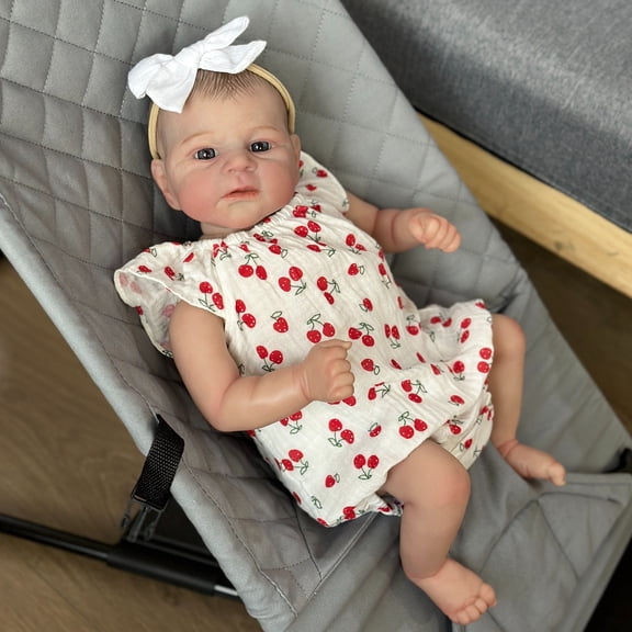 BZDOLL Realistic 48 CM 19 Inch Soft Vinyl Baby Reborn Doll With 3D-painting Skin and Vascular Vein Lovely Play House Dress Up Toy Child Birthday Gift