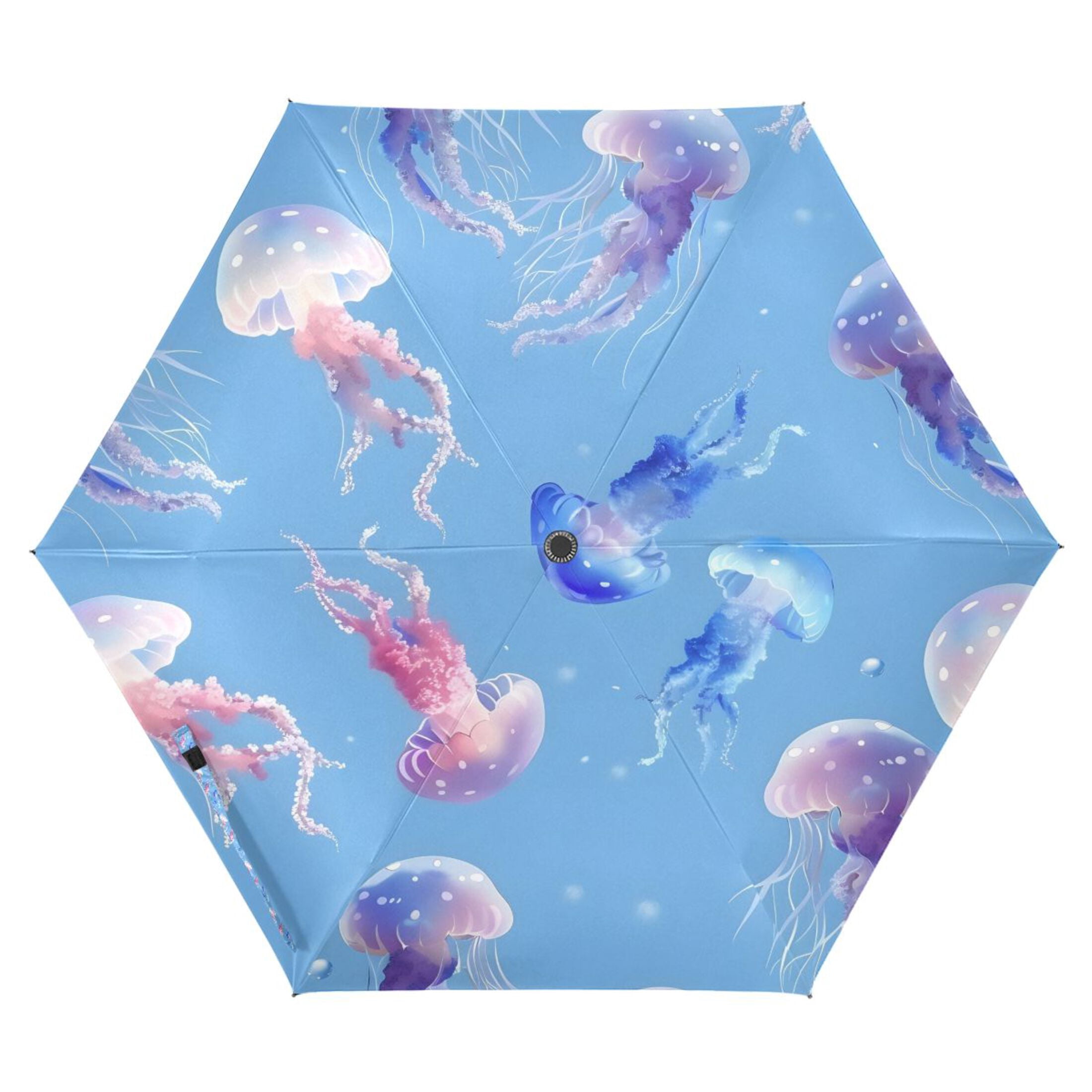 Beautiful Cute Jellyfish Compact Sun Umbrella Windproof Travel Umbrellas for Rain Strong Portable UV Protection