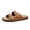 Brown, variant on Unisex Dual Buckle Cork Footbed Slide Sandals