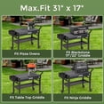 thumbnail image 3 of Chariot de Grillade, pour Support de Gril Blackstone 17/22 Po, Table de Gril Portable Extérieure avec Roues, Chariot Pliant pour Gril Ninja, 31x17 Pouces, 3 of 6