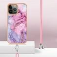 thumbnail image 3 of Mantto for iPhone 13 Pro Max Case, with Lanyard Adjustable Strap, Marble Pattern Soft TPU Bumper Hard PC Back Shockproof Protective Glossy Stylish Durable Phone Case for Women Girls,Pink, 3 of 7