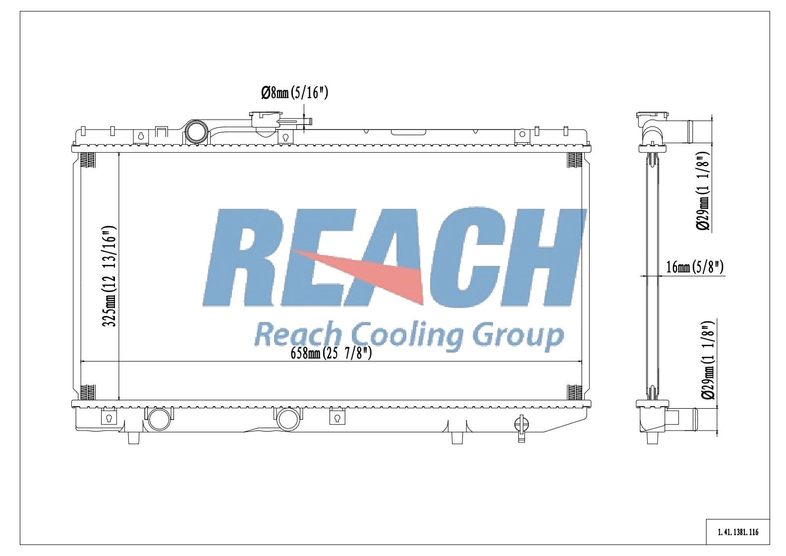 REACH Radiator 41-1381 for 95-92 Toyota Paseo; 94-91 Toyota Tercel