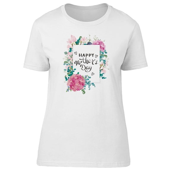 Happy Mothers Day Square Flowers T-Shirt Women -Image by Shutterstock, Female XX-Large