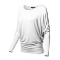 thumbnail image 3 of FashionOutfit Women's Casual Solid Boat Neck Long Dolman Sleeve Top - MADE in USA, 3 of 4
