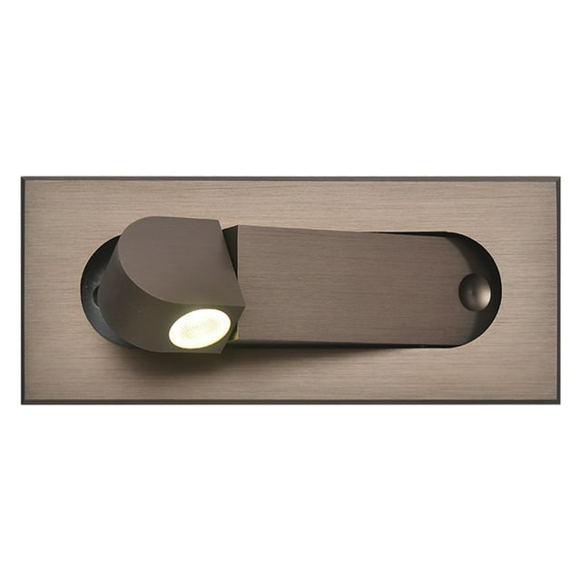 Bearachild Lámpara LED de fácil instalación para pared de dormitorio con estilo, lámpara de pared de metal moderna ajustable para dormitorio Iluminación y accesorios café de niebla