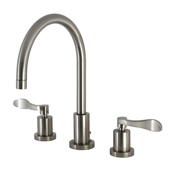 Kingston Brass KS8928DFL NuWave Widespread Bathroom Faucet with Brass Pop-Up, Brushed Nickel
