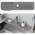 thumbnail image 1 of Czcpp-tapis de Robinet de Cuisine, Protection contre les Éclaboussures derrière le Robinet 24 x 5.5 Pouces, Poignée de Robinet Toovem Attrape-Gouttes, Tapis de Robinet en Silicone Plus Long, Porte-Éponge à Savon pour Salle de Bain, Ferme et Véhicule Récréatif, 1 of 4