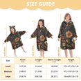thumbnail image 4 of FORMRS Wearable Blanket Hoodie with Sleeves for Kids Cozy Flannel Sweatshirt, Dark Floral Pattern, 4 of 7