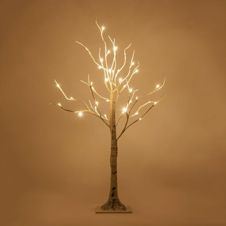 3 ft led white birch twig tree light 36 warm white led birch light
