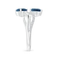 thumbnail image 3 of ANGARA Natural Pear-Shaped 1.6 ct London Blue Topaz Two-Stone Bypass Ring in 14K White Gold for Women (Size-7x5mm) | November Birthstone Jewelry for Women | London Blue Topaz Ring (Ring Size - 7), 3 of 10