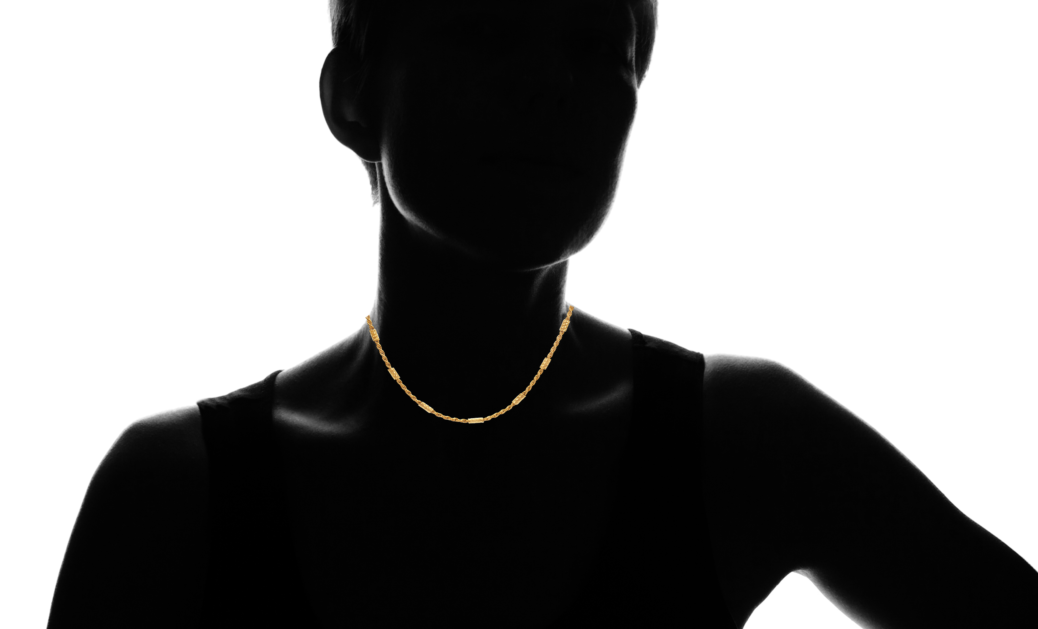 Gold Over Sterling Silver Diamond Cut Rope Chain Necklace 16 Inch