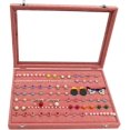 thumbnail image 5 of Wuligirl Caja organizadora de joyas con tapa transparente de terciopelo, bandeja apilable para almacenamiento de joyas, escaparate (caja de anillos), 5 of 5
