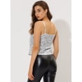 thumbnail image 4 of INSPIRE CHIC Camisola Brillante Con Lentejuelas Del Día De San Patricio Para Mujer Club Party Sparkle Cami Top Color Blanco plateado L, 4 of 5
