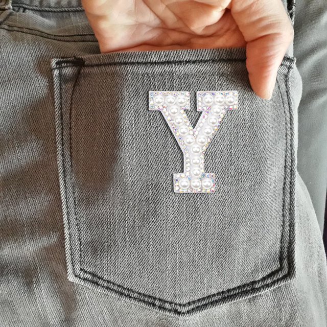 Clearance!Veeogra Stickers,Window Stickers,Iron Cobble On Clothes AZ Sew Decorative Letter Cobble Glitter Letters Applique Rhinestone Pearl English Letters for DIY Craft Sup,Window Clings,Home Decor