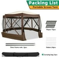 thumbnail image 4 of COBIZI 15x15 Extra Large Pop-Up Gazebo Canopy Tent with Mosquito Netting, 8-Sided EZ Set-Up Screened Shelter, Durable Outdoor Pavilion with Ground Stakes, Perfect for Patio, Backyard, and Lawn,Brown, 4 of 10
