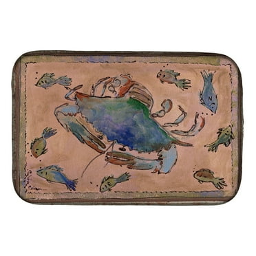 Carolines Treasures 8079DDM Crab Dish Drying Mat 14 x 21" multicolor