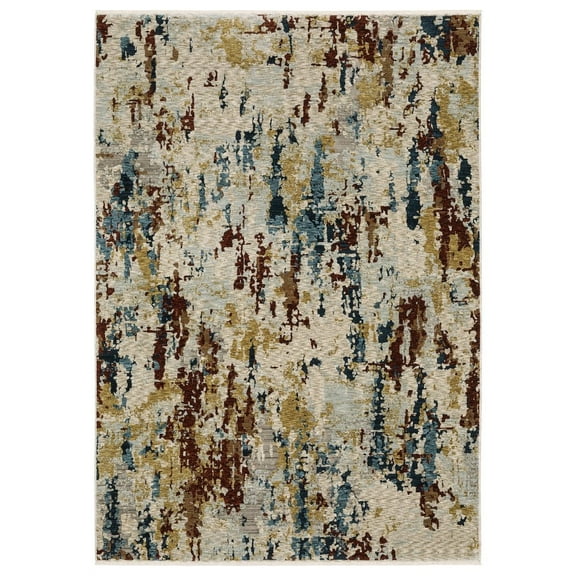 Oriental Weavers Capella Area Rug - CAP11 - 2'3" x 7'6" - in Beige/ Multi - Modern Style, Stain Resistant, Family and Pet Friendly , Entryway, Hallway Runner Rug