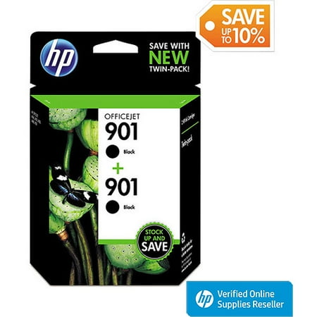 HP 901, (CZ075FN) 2-pack Black Original Ink Cartridges