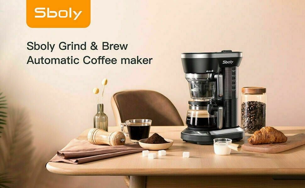MorningSave: Sboly 3000 2-in-1 Grind and Brew Automatic Single Serve Coffee  Maker & 16oz Mug