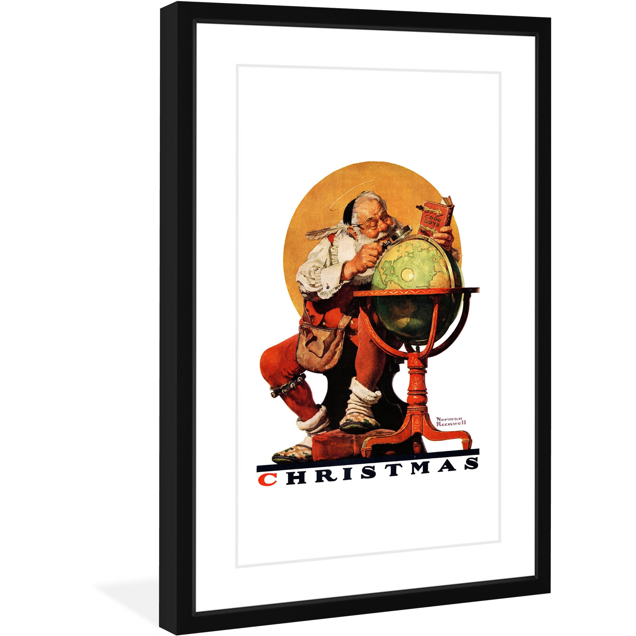 Marmont Hill "Santa at the Globe Saturday" by Norman Rockwell Framed Art Print