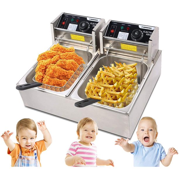 Commercial Deep Fryer with 2 Baskets?12.7QT/12L 5000W Countertop Deep