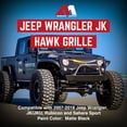 thumbnail image 2 of AMERICAN MODIFIED Grille Hawke Compatible avec Jeep Wrangler JK 2007-2018, Noir, 2 of 12