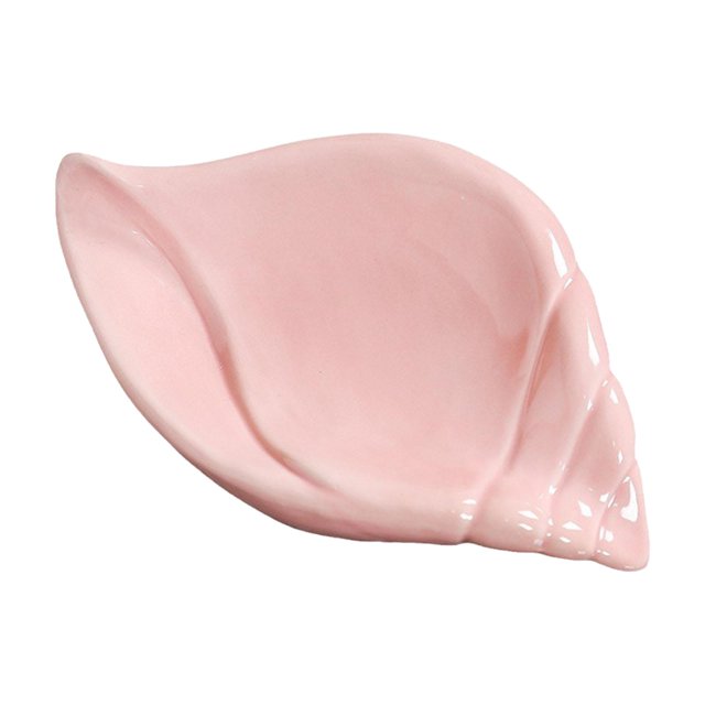 veasfak Soap Dish Decorative Easy Use Space Saving Practical Gadgets Soap Holder Box Whelk Pink