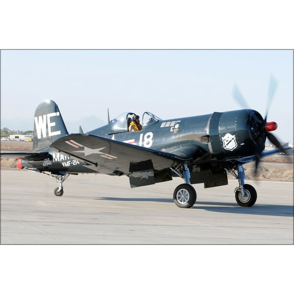 24"x36" Gallery Poster, Vought F4U-4B Corsair, yuma arizona