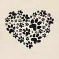 thumbnail image 2 of CafePress - Black Heart With Paws, Animal Foodprint Pattern To - Unisex Canvas Tote Bag, Beige, 1-Piece, 2 of 6