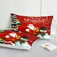 thumbnail image 4 of Move Over Christmas Bedding Set King 4 Pieces Red Santa Claus and Christmas Tree Pattern Xmas Bedding Comforter Set with 1 Cushion Cover, 4 of 8