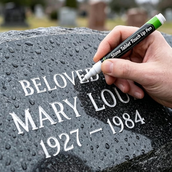 Tombstone Marker Pen,for Restoring Faded Grave Inscriptions,Waterproof Stone Touch-up Pen,Strong Coverage,Ideal for Gravestone Lettering and Memorial Inscriptions,for Tombstone Repair Repair