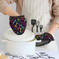 thumbnail image 6 of Pofeuu Colorful Dragonflies Print Thickened Mini Silicone Oven Mitts Heat Resistant, Rubber Oven Mitt Gloves, Finger Pinch Grips, Pot Holder, Silicone Potholder, 6 of 7
