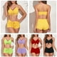 thumbnail image 4 of Traje de baño Traje de baño de dos piezas para mujer Conjunto de bikini ajustable con cordón acanalado Trajes de baño Trajes de baño, 4 of 7