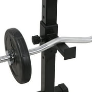 ZenSports S01-1215-G2D Black Steel Squat Rack Adjustable Barbell Free-press Bench, Black 550 lb